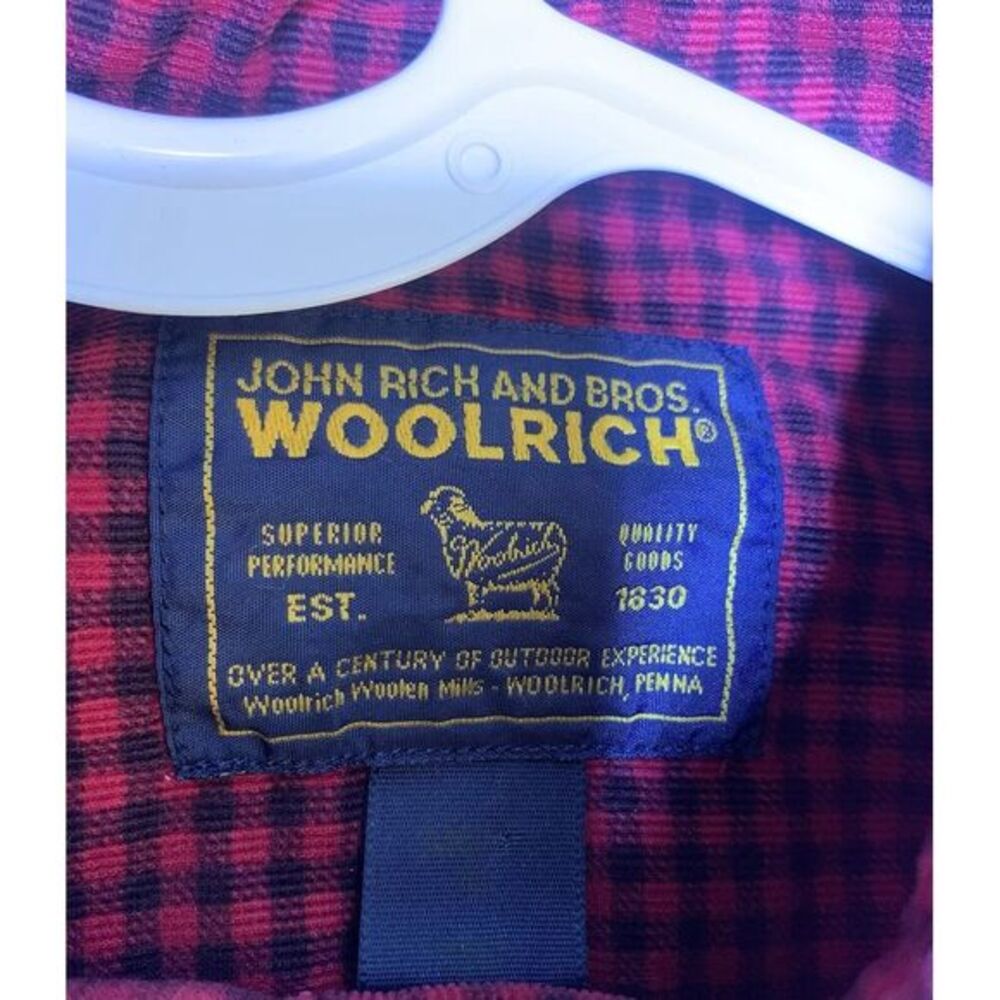 Mens XL woolrich John rich & bros  black‎ & red heritage check cotton flannel - Picture 4 of 7
